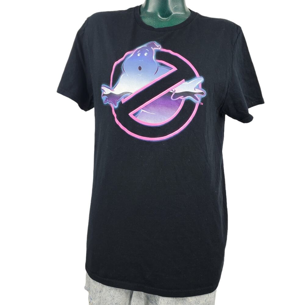 Ghostbusters Graphic T Shirt Black Cotton Short Sleeve Round Neck Men's M 1943